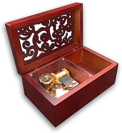 Binkegg Play [אהבה אינסופית] חום עץ חלול אאוט קופסת קופסת תכשיטים עם תנועה מוזיקלית של סנקיו